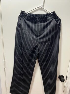 Women's Black Pinstripe Dress Pants